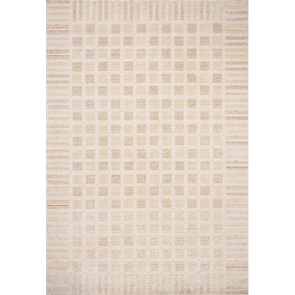 Chris Loves Julia x Loloi Calvin Bone / Natural 18" x 18" Sample Rug
