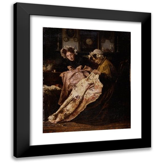 Alexander Hugo Bakker Korff 15x18 Black Modern Framed Museum Art Print Titled - The Seamstress (1880)