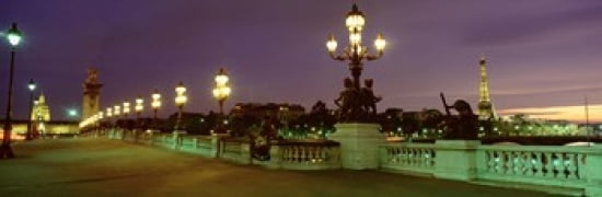 Alexander III Bridge Paris France Canvas Art - Panoramic Images (36 x 12)