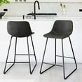 Alexander Indoor/Outdoor Industrial Faux Leather Stools Set of 3 Urban