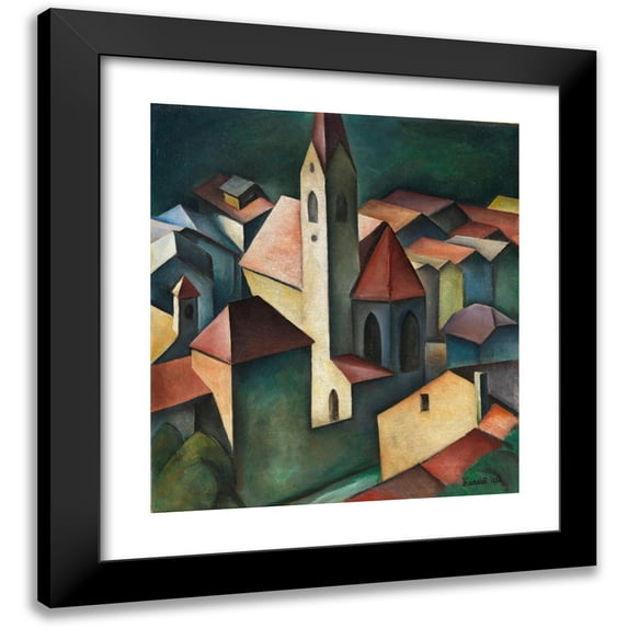 Alexander Kanoldt 20x22 Black Modern Framed Museum Art Print Titled - The Church III (St. Andreas in Klausen, South Tyrol) (1920)