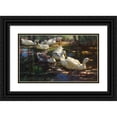 thumbnail image 1 of Alexander Koester 18x12 Black Ornate Wood Framed Double Matted Museum Art Print Titled - Seven Ducks in the Shady Forest Pond (1910), 1 of 5