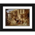 thumbnail image 1 of Alexander Lauréus 24x18 Black Ornate Framed Double Matted Museum Art Print Titled: Street View in Rome (1823), 1 of 5