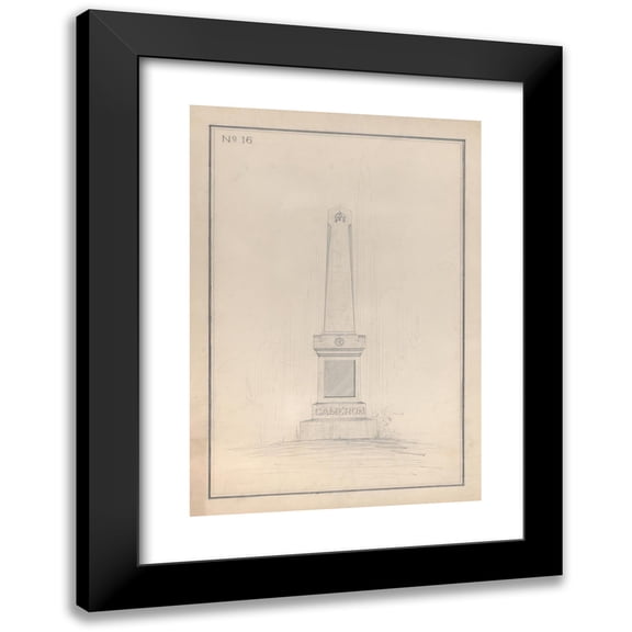 Alexander Maxwell 11x14 Black Modern Framed Museum Art Print Titled - Obelisk Grave Monument, No. 34 (1840-80)