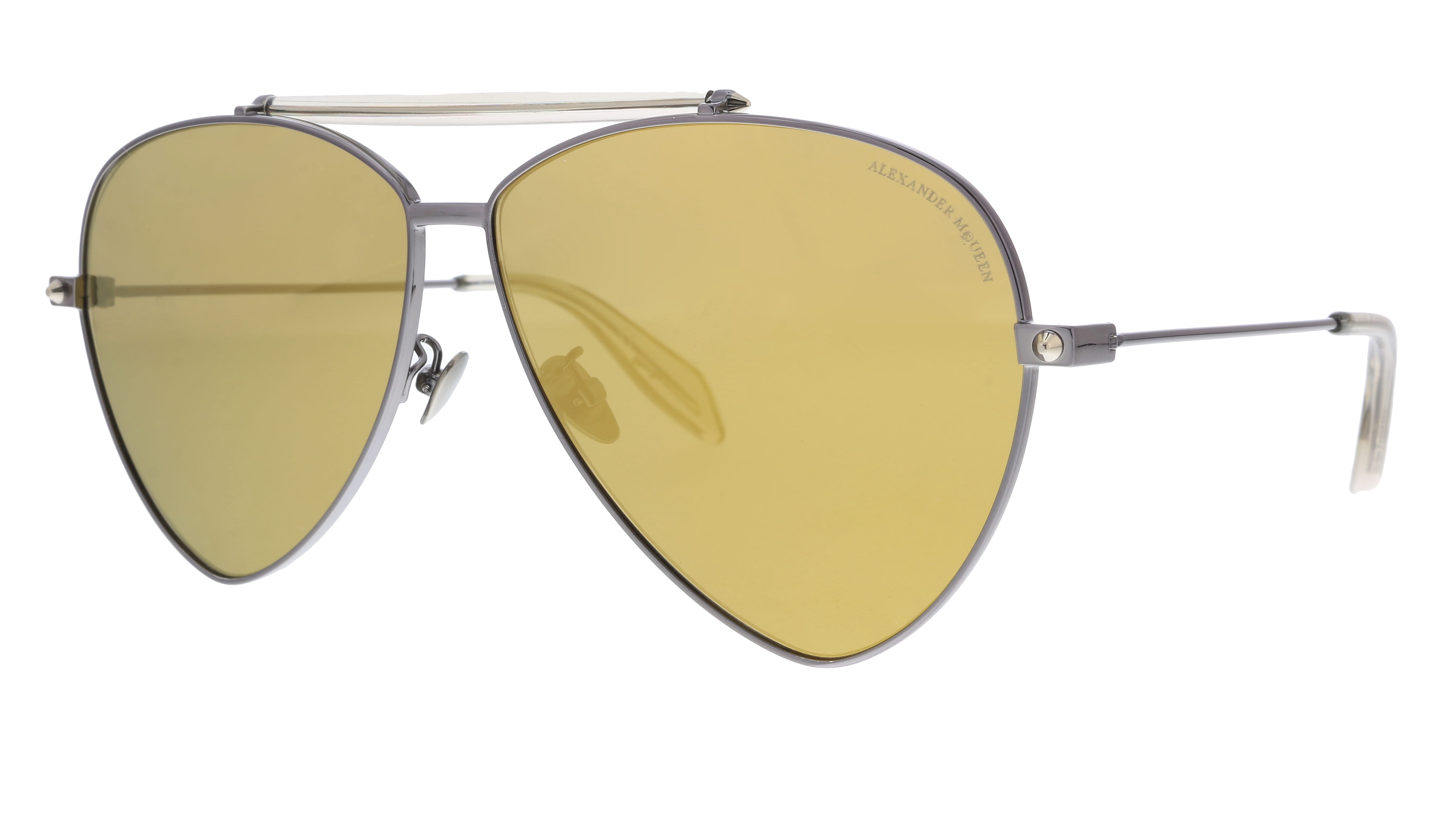Alexander McQueen AM0058S 003 Ruthenium Aviator Sunglasses  display picture 2