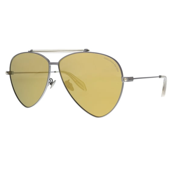 Alexander McQueen AM0058S 003  Ruthenium  Aviator Sunglasses for Mens