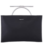 Alexander McQueen Black/Silver Ladies T-bar Clutch