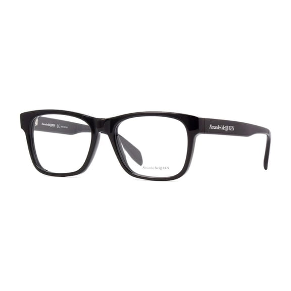 Alexander McQueen AM0307O 001 55mm Square Eyeglass Frames Men's Shiny Black