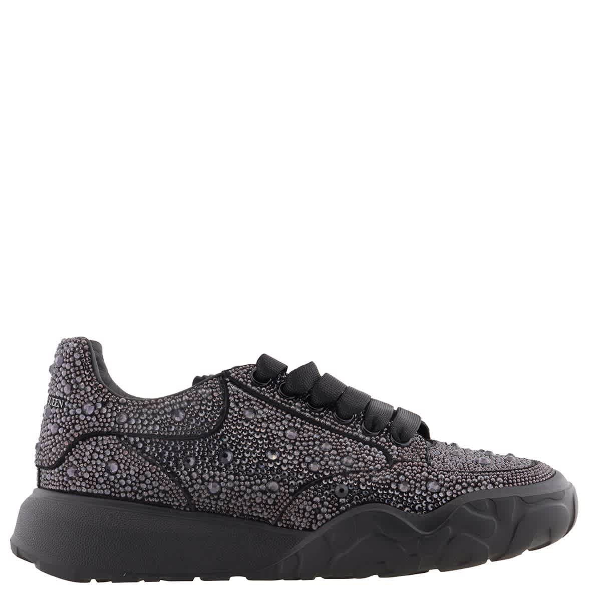 Alexander McQueen Men s Black Rhinestone Embellished Low Top Court Sneakers Brand Size 40 US Size 7 Walmart