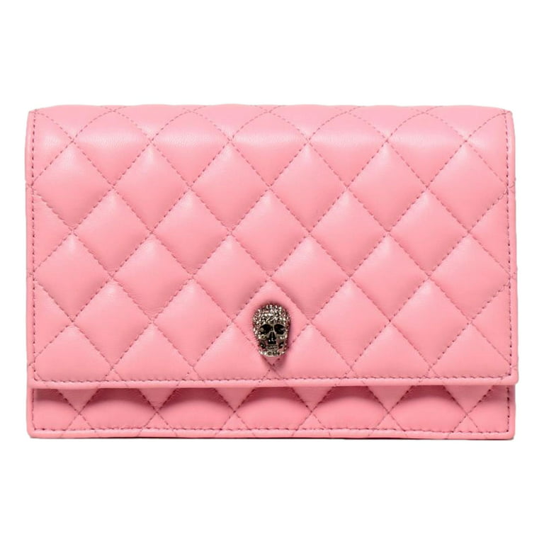 Alexander McQueen Pink Quilted Leather Skull Shoulder Bag 647288