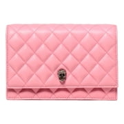 Alexander McQueen Pink Quilted Leather Skull Shoulder Bag 647288