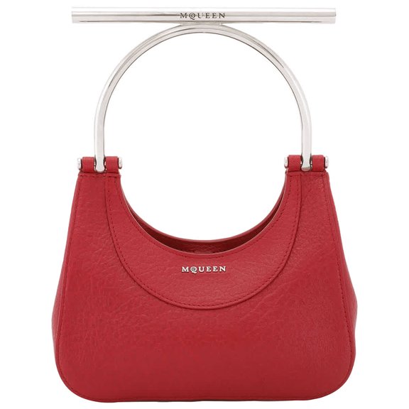 Alexander McQueen Red/Silver Ladies Mini T-bar Bag
