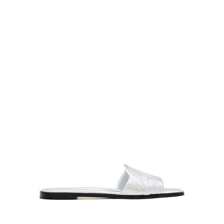 Alexander Mcqueen Female Silver Metallic Leather Slipper