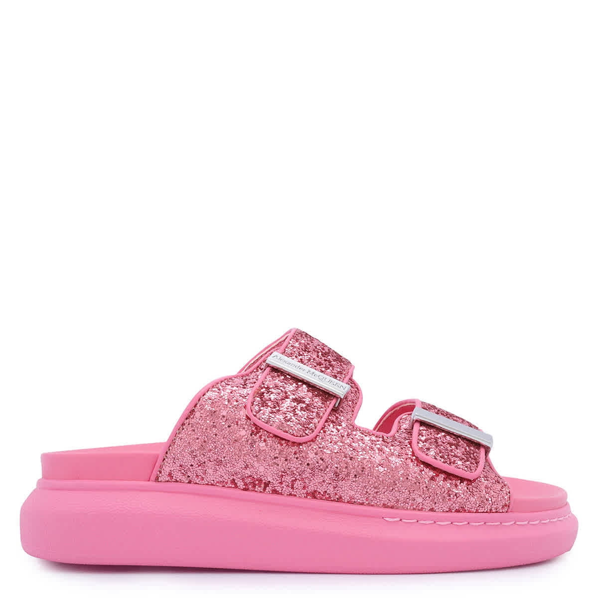 Alexander Mcqueen Ladies Printers Pink Glitter Hybrid Oversize