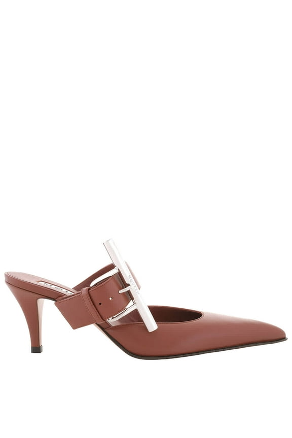 Ladies Rouge Fonce 70mm Francisco Leather Mules, Brand Size 35 ( US Size 5 )