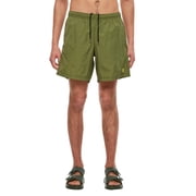 Alexander Mcqueen Skull-Embellished Green Swim Shorts With Adjustable Waistband Men's
