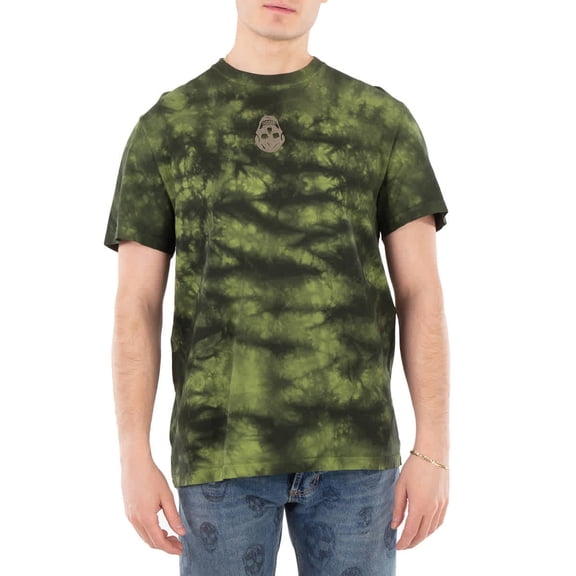 Alexander Mcqueen Men's Green Washed Dye T-Shirt, Size Medium