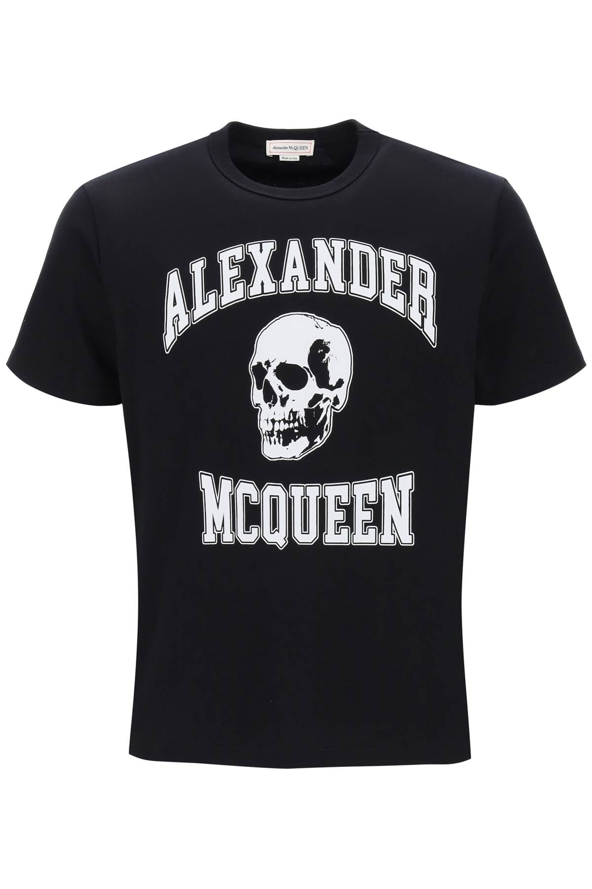 Alexander Mcqueen T-Shirt With Varsity Logo And Skull Print Men ...
