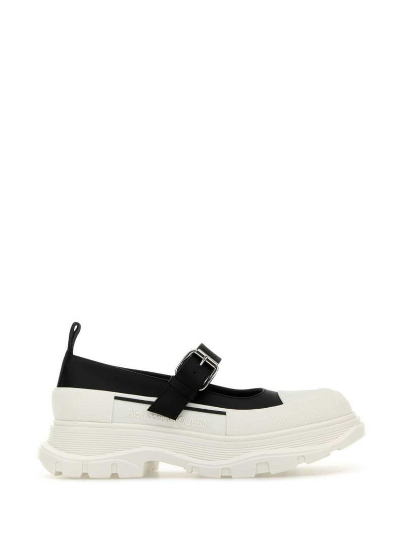 バレエシューズ ALEXANDER MCQUEEN TWO-TONE LEATHER AND RUBBER BALLERINAS Alexander Mcqueen Two-Tone Leather And Rubber Ballerinas