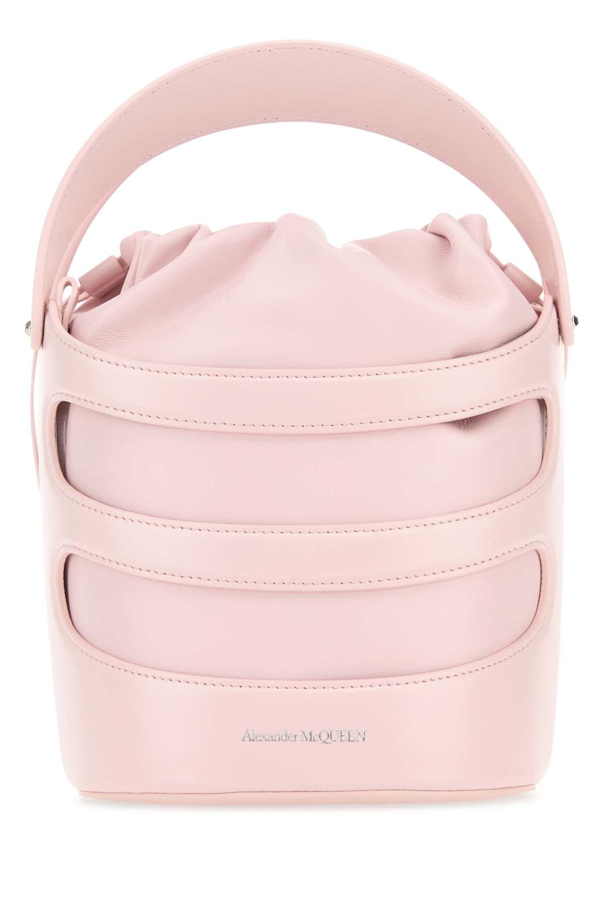 Alexander Mcqueen Woman Pastel Pink Leather The Rise Bucket Bag ...