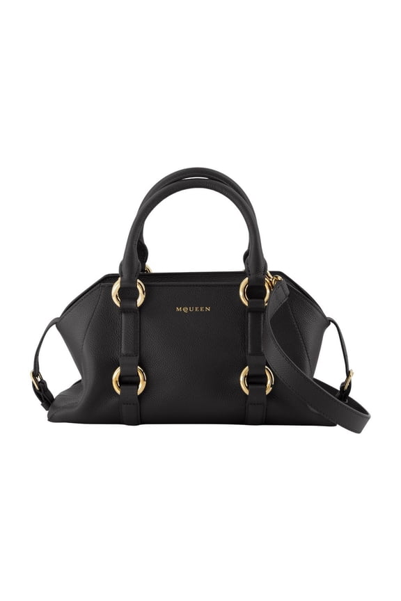 Women's Compact Structured Black Calfskin Purse Black