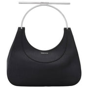 Alexander Mcqueen Womens Cross Bar Purse - Leather - Black/Silver Black