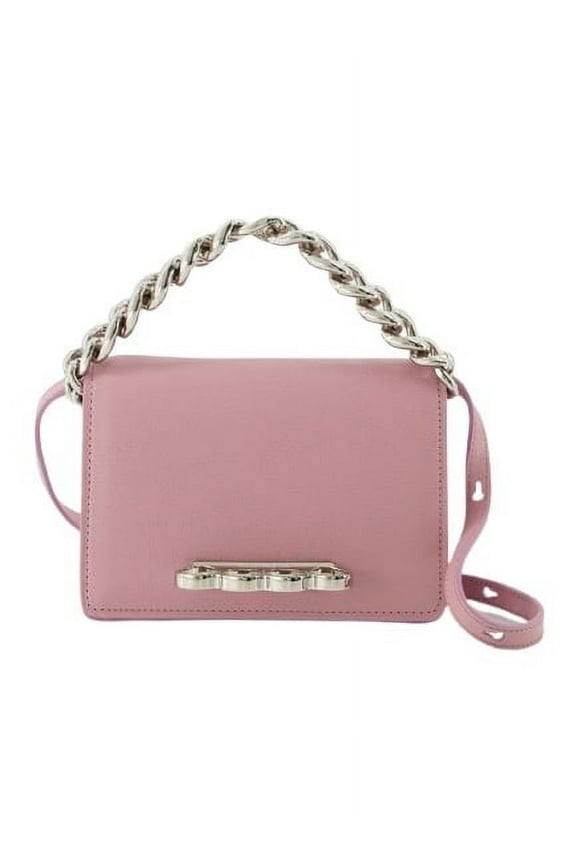 Women's Four Ring Mini Bag - Pink Antique - Leather Pink