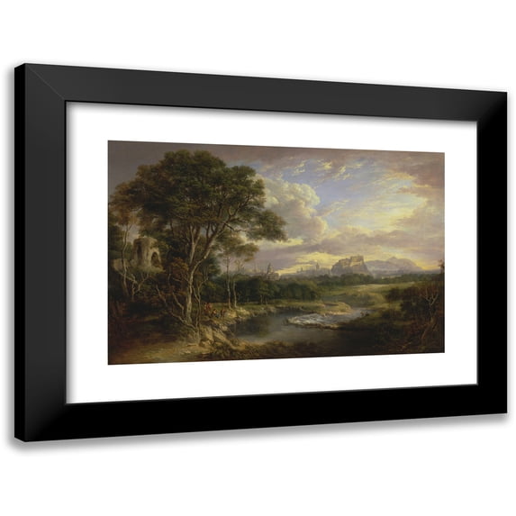 Alexander Nasmyth 24x17 Black Modern Framed Museum Art Print Titled - View of the City of Edinburgh (circa 1822)
