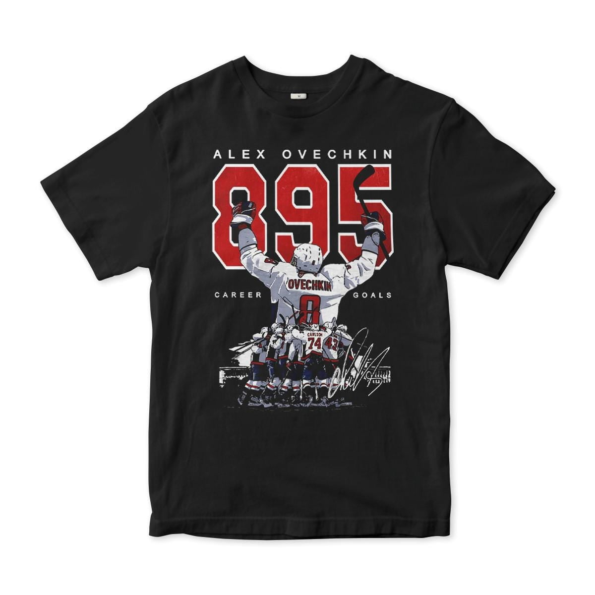 Men's Alex Ovechkin GR8 Outline Long Sleeve Shirt - NHL Washington Capitals Fan Gear, Vintage Soft Cotton Tee