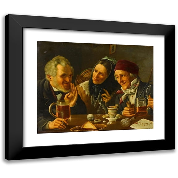 Alexander Petrovich Lukutin 14x12 Black Modern Framed Museum Art Print Titled - The Gossipers