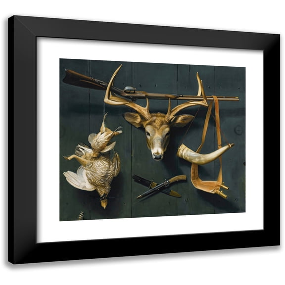 Alexander Pope Jr. 14x12 Black Modern Framed Museum Art Print Titled - Trophies of the Hunt (1899)