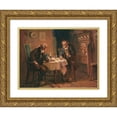 thumbnail image 1 of Alexander Rosell 24x19 Gold Ornate Framed and Double Matted Museum Art Print Titled - The Discussion (1900), 1 of 4