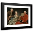thumbnail image 1 of Alexander Roslin 14x12 Black Modern Framed Museum Art Print Titled - John Jennings Esq., His Brother and Sister-In-Law, 1 of 1