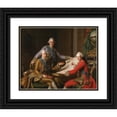 thumbnail image 1 of Alexander Roslin 14x12 Black Ornate Wood Framed Double Matted Museum Art Print Titled: King Gustav III of Sweden and His Brothers, 1 of 5
