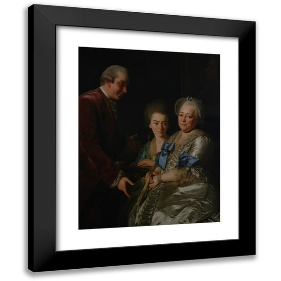 Alexander Roslin 15x18 Black Modern Framed Museum Art Print Titled - The Widow a J Grill with Son and Daughter (circa 1775)