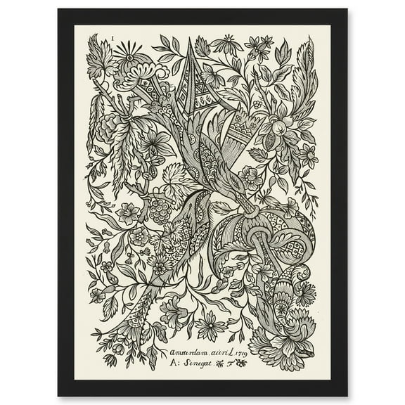 Alexander Senegat Design For Textiles Etching Artwork Framed Wall Art Print A4