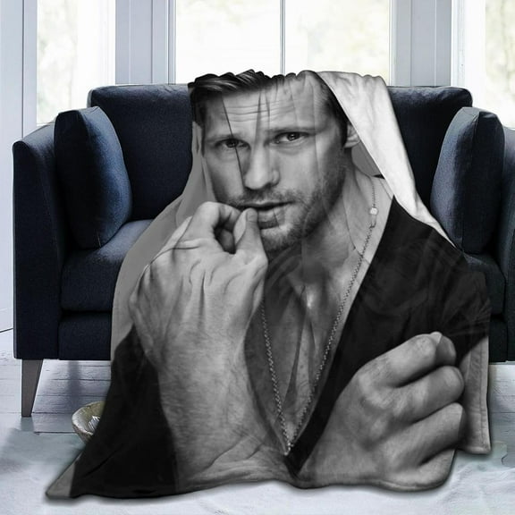 Alexander Skarsgard Blanket Anti-pilling Throw Blanket Plush Blanket Lightweight & Ultra-soft, Warm & Comfy Flannel Fleece Blanket for Couch, Bed, Sofa, 50x60