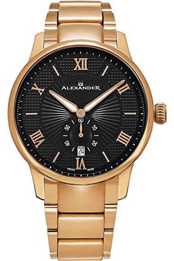 Statesman Regalia 42mm Rose Gold Plated SS Swiss Made Watch A102B-05