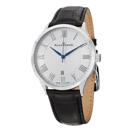 Alexander Statesman Triumph Men's Black Leather Swiss Made Watch A103-01