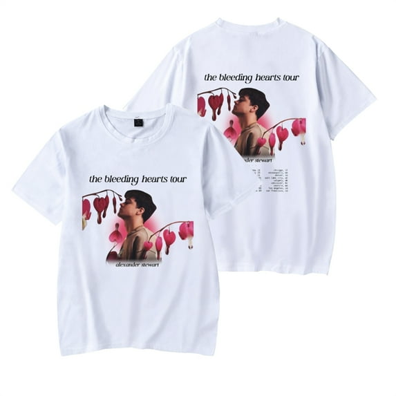 Alexander Stewart The Bleeding Hearts Tour 2024 Hiphop Casual Crewneck Short Sleeve Cotton Blend Tee for Men and Women