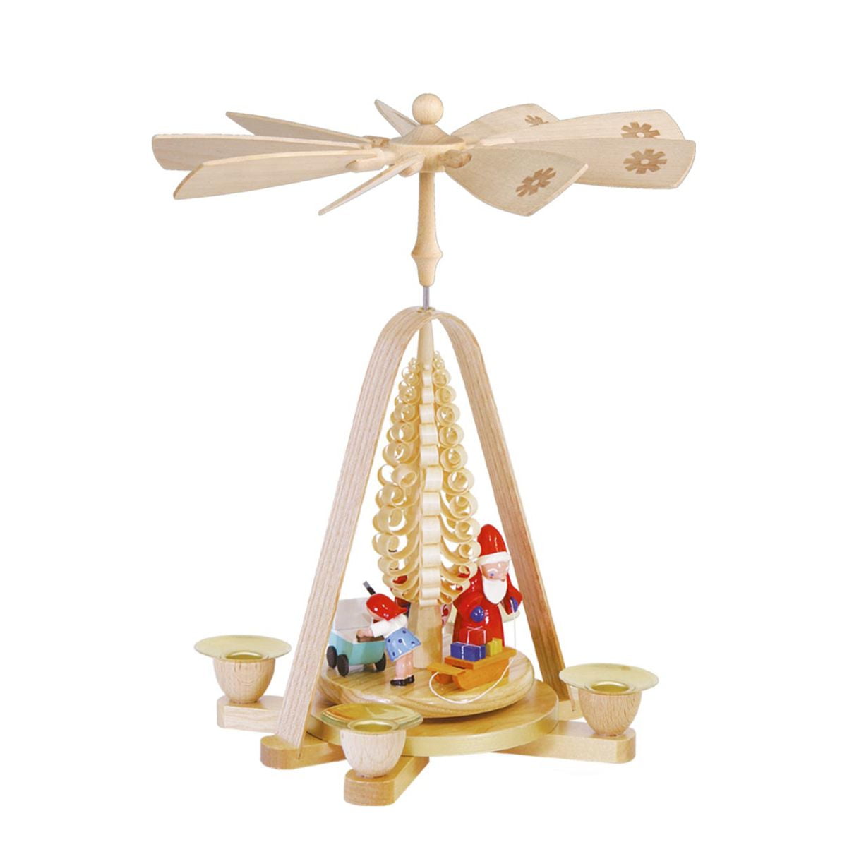 Alexander Taron 10.5" Richard Glaesser Santa and Toys Christmas Pyramid Candle Holder