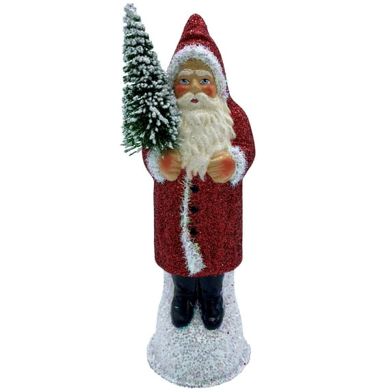 Alexander Taron 10" Red Santa with Tree Schaller Paper Mache Christmas Candy Container