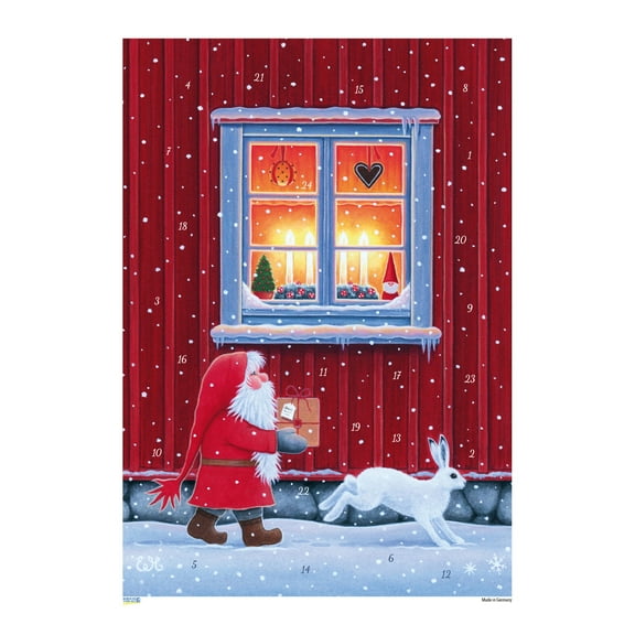 Korsch Advent - "Tomte" with Widow - 14"H x 8.625"W x .1"D