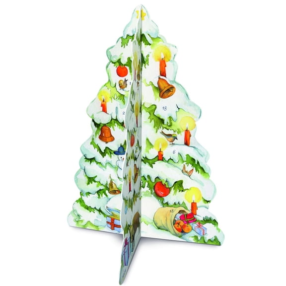 Korsch Advent Calendar - Winter Scene with Trees - 16.5"H x 11.75"W x .1"D