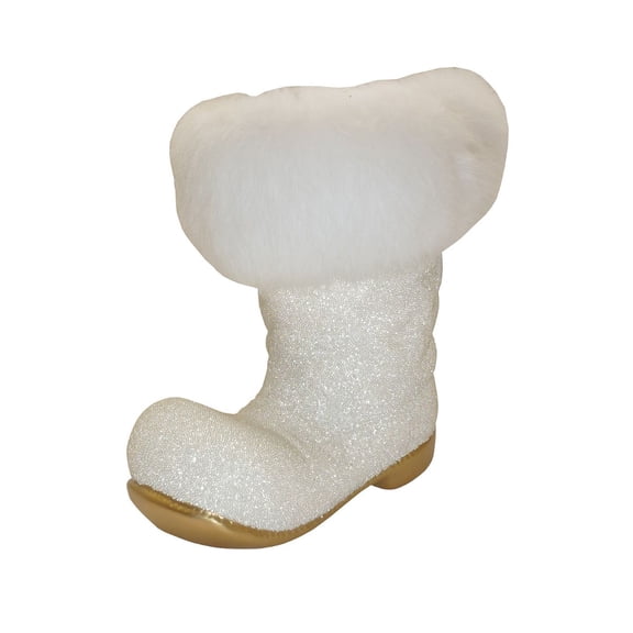 Alexander Taron 190-26 Schaller Paper Mache Candy Container - Large White Beaded Boot