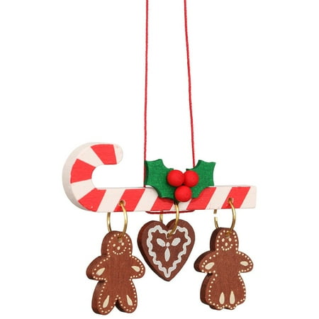 CHRISTIAN ULBRICHT Ornament - Candy Cane With Hanging Gingerbread Cookies