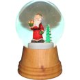 thumbnail image 1 of 5" Brown, Green and Red Perzy Snow Globe - Medium Santa with Tree with Wooden Base, 1 of 1