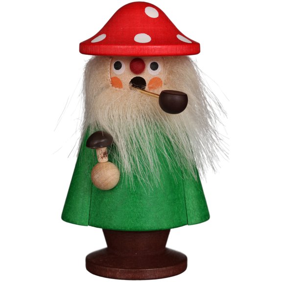 Alexander Taron 3.75" Green and Red "Christmas Mushroom Man" Incense Burner