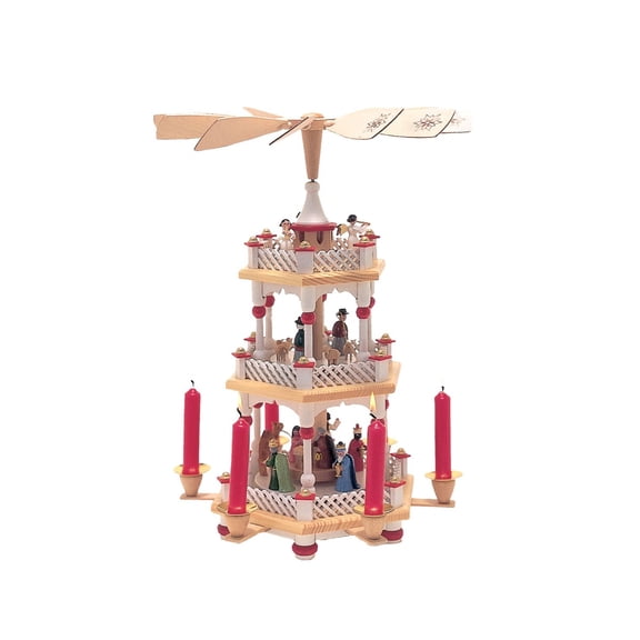 Alexander Taron 3-Tier Nativity Scene Pyramid Christmas Candle Holder - 17"