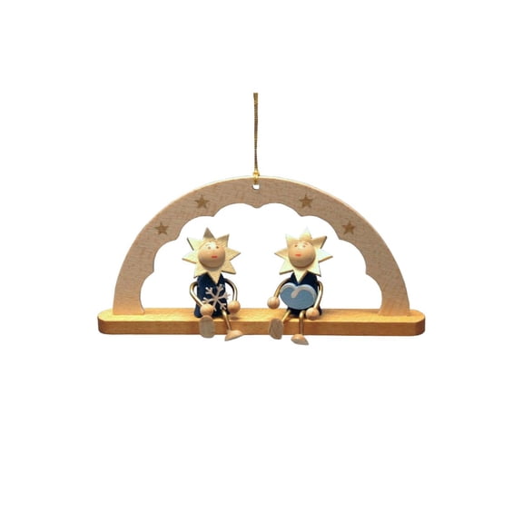 Alexander Taron 4.5" Brown, Beige, and Blue Handcrafted Arch with Moonmen Richard Glaesser Hanging